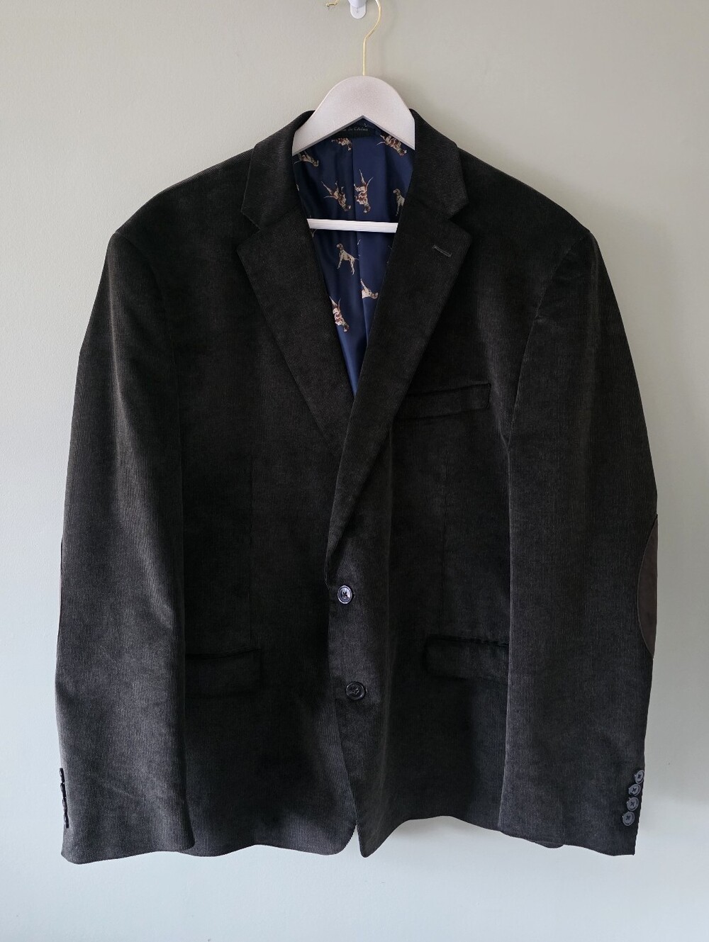 Chaps Ralph Lauren 48R Vintage 90s Dark Academia Heritage Brown Corduroy Blazer
